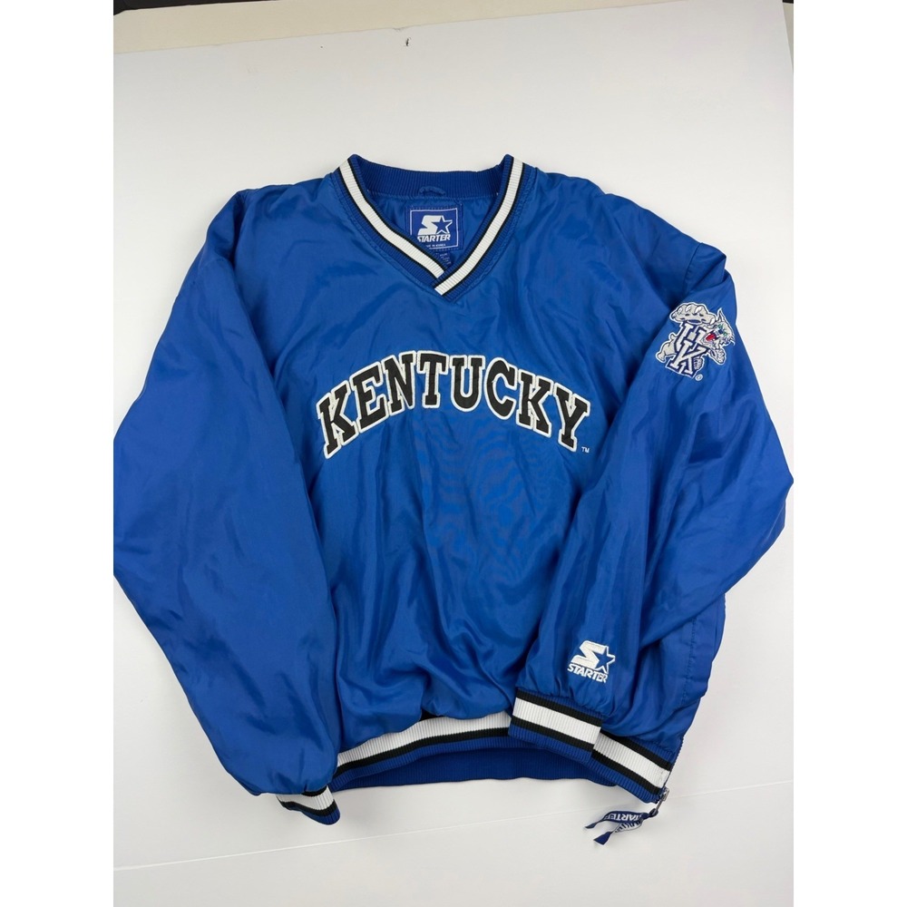 Vintage Kentucky Wildcats Jacket Mens X-Large Blue Starter Windbreaker Pullover